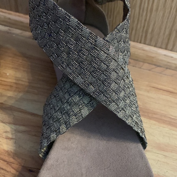 Zee Alexis Fran 40 bronze metallic elastic cross cross rear zip comfort sandals - Picture 9 of 13